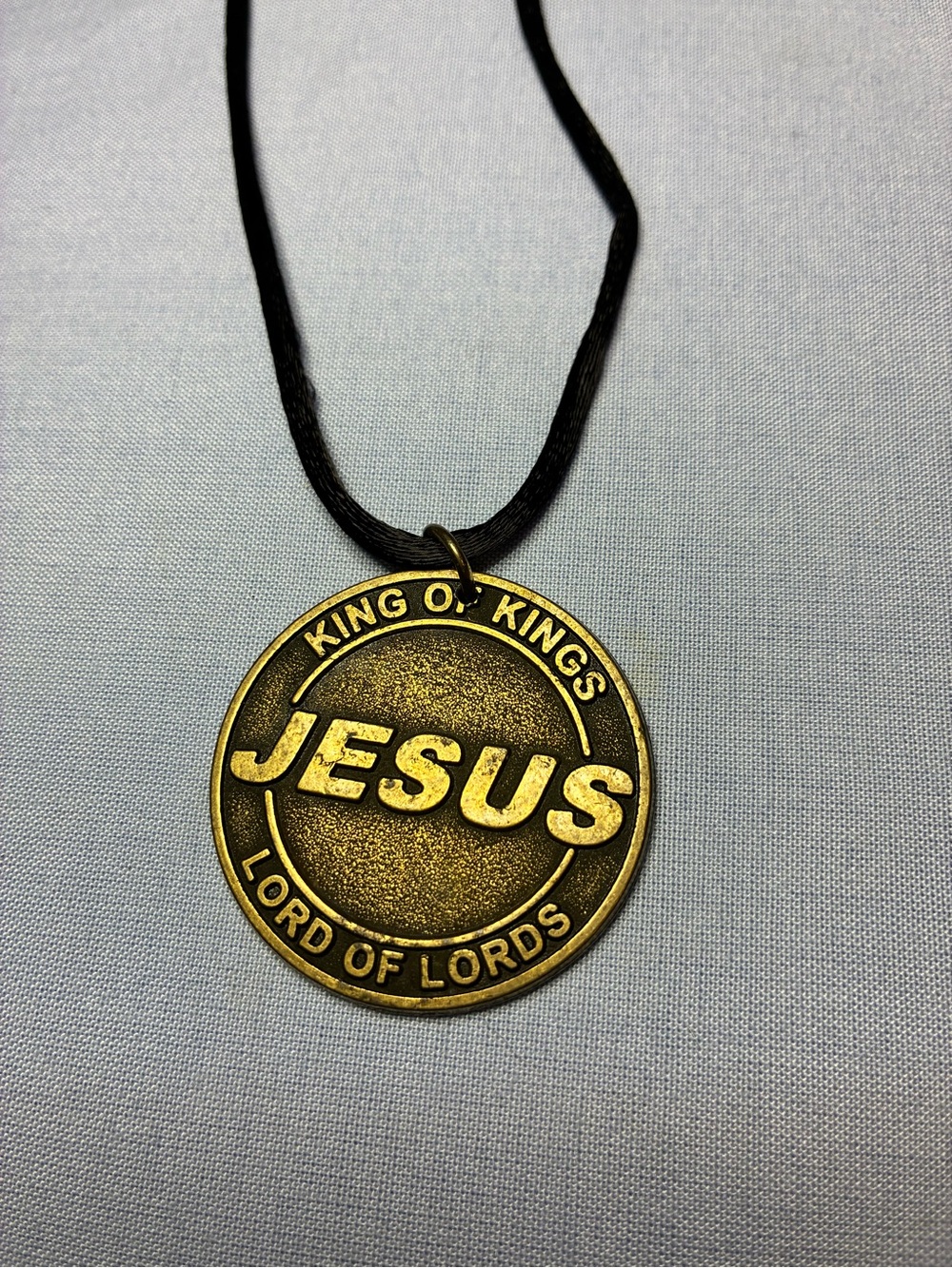 Religious Pendant Necklace - JESUS Gold Tone